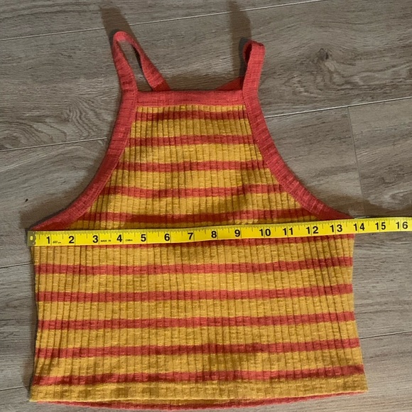 Forever 21 Orange 🍊 Striped High Neck Crop Tank Top - Picture 7 of 7